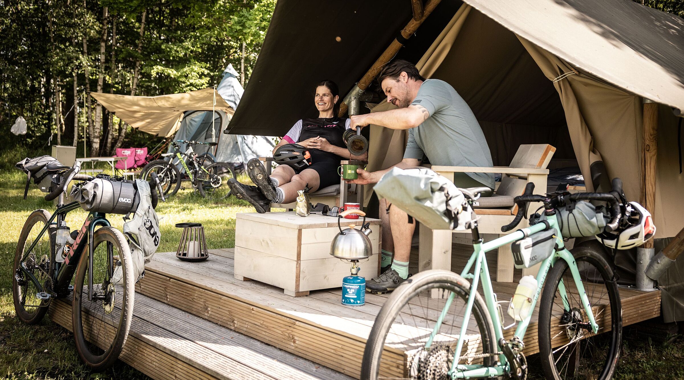 Radurlaub auf dem Campingplatz