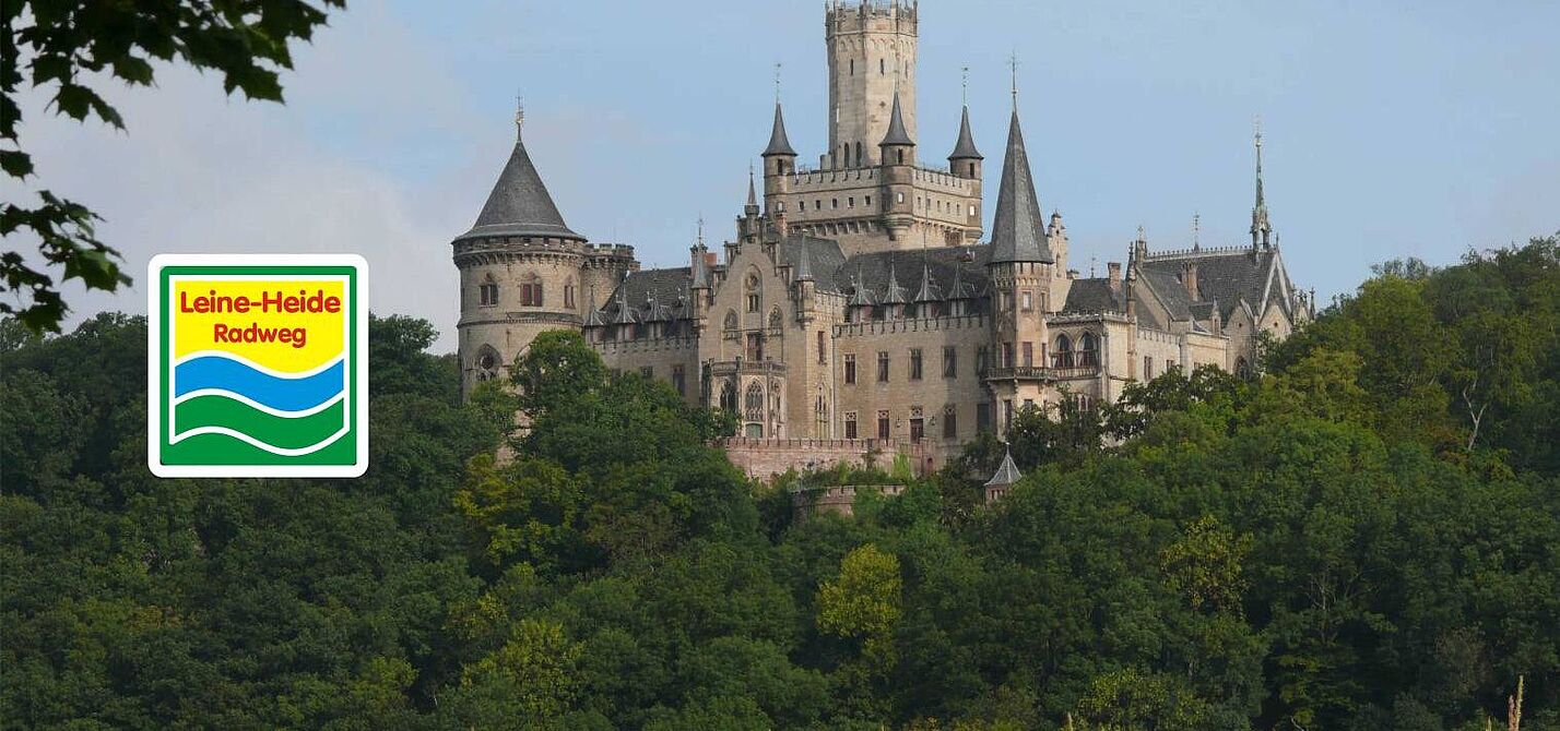 Schloss Marienburg Schloss Marienburg mit Leine-Heide-Radweg Logo