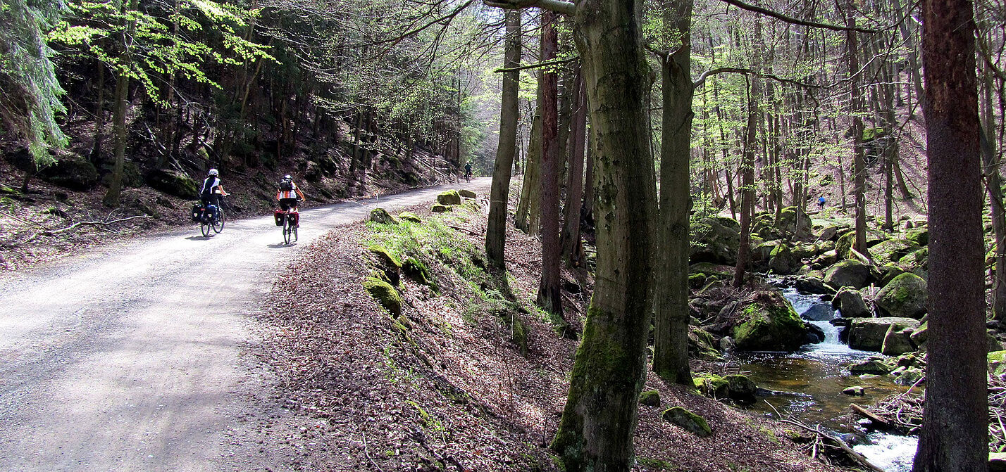 Auf ADFC Radtour um Harz Ilsetal entlang der unteren Ilsefälle