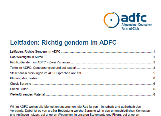 Bildschirmfoto Leitfaden Richtig Gendern